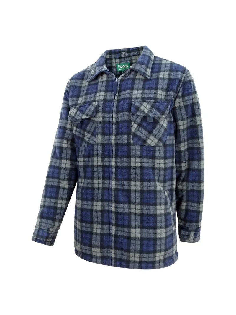 Hoggs Of Fife Caithness Fleece Work Shirt - Navy/ Grey